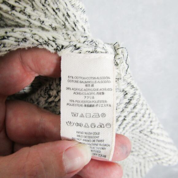 Free People Sweater Womens Medium Beige Black Open Front Cardigan Boho Knit Cozy - Picture 6 of 10